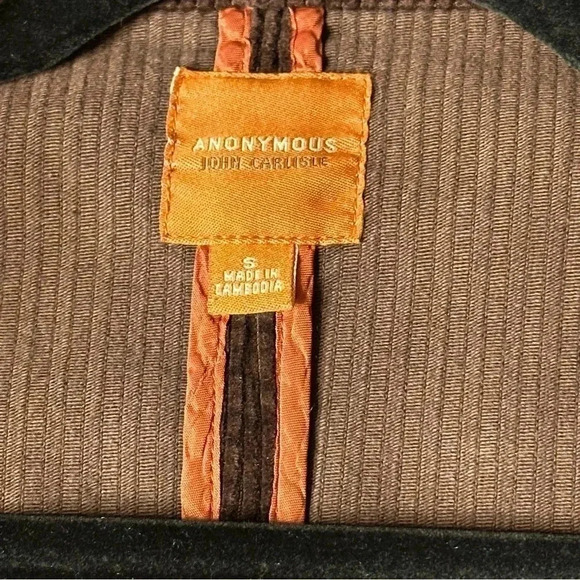 Anonymous John Carlisle Corduroy Pea Coat Small Brown Double Breasted Button Up - Picture 8 of 15